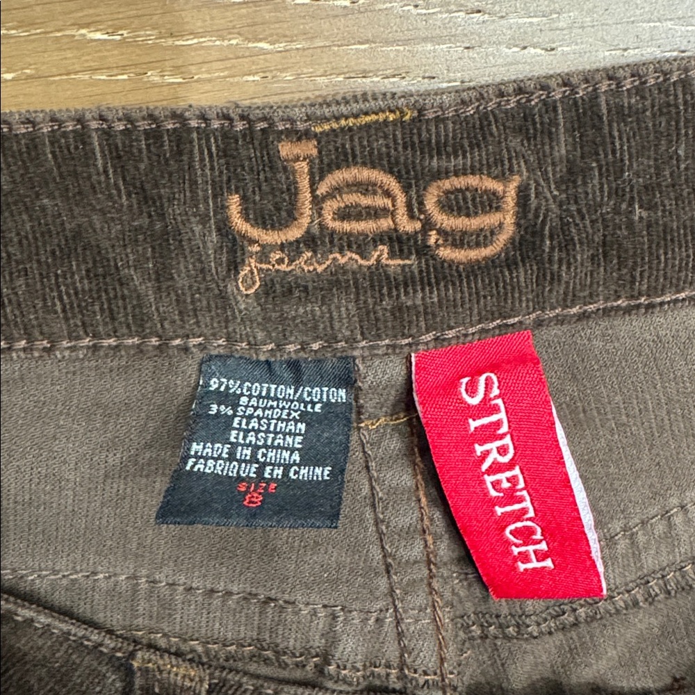 JAG Jeans Brown Corduroy Pants Stretch Classic Fit Size 8 - Picture 3 of 6